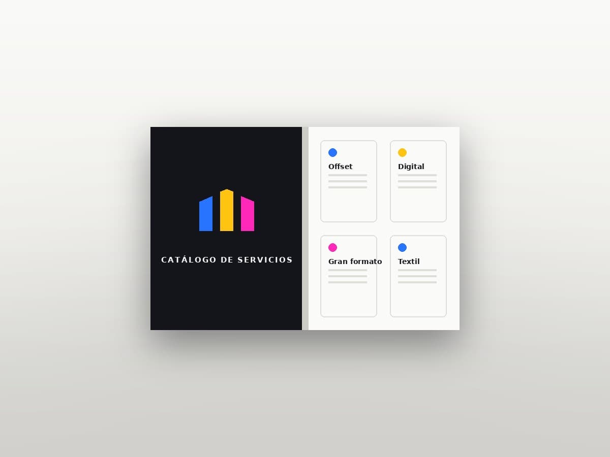 Catálogo de servicios Impreconty — proyecto de portfolio realizado por Impreconty