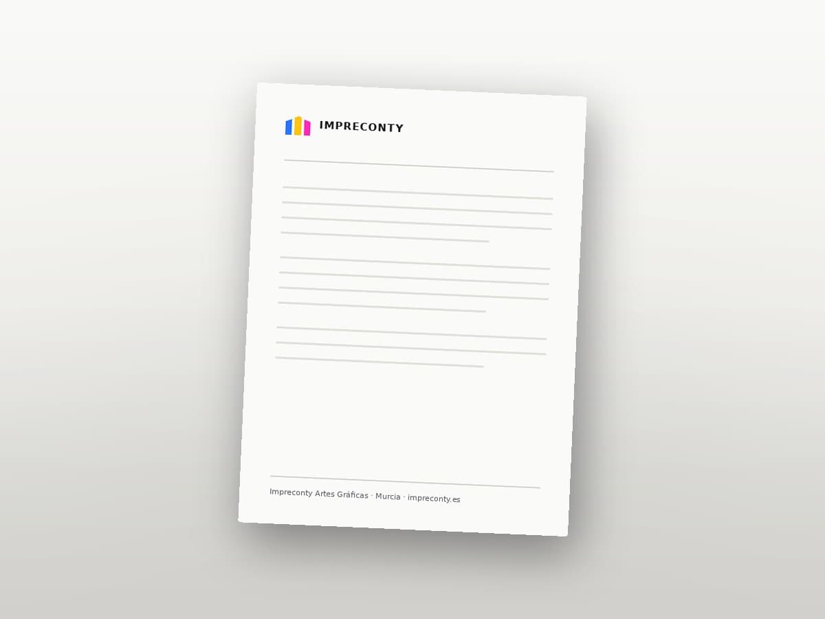 Papel de carta corporativo — proyecto de portfolio realizado por Impreconty