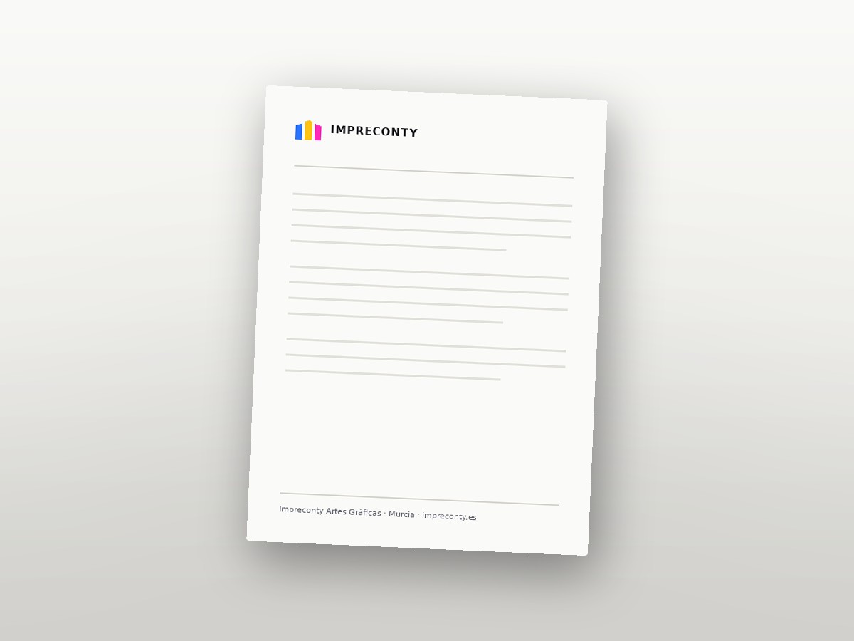 Papel de carta corporativo — proyecto de portfolio realizado por Impreconty